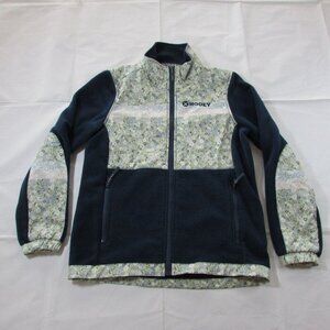Hooey Youth Girls XL Lightweight Fleece Tech Full Zip Jacket Navy Floral